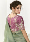 Sage Green Organza Tissue Silk Saree