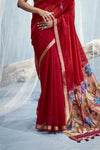 Scarlet Red Paithani Cotton Silk Saree