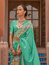 Sea Green Banarasi Dola Silk Saree