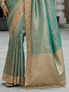 Sea Green Banarasi Tissue Silk Saree