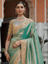Sea Green Banarasi Tissue Silk Saree