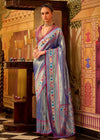 Silver Blue Kanjivaram Silk Saree