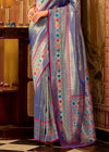 Silver Blue Kanjivaram Silk Saree