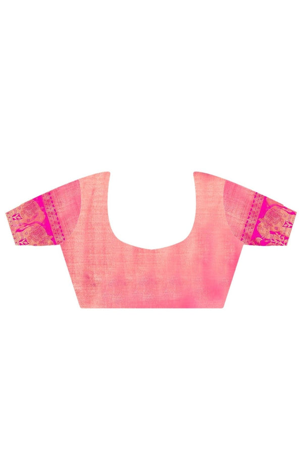 Silver Blue Kanjivaram Silk Saree with Gold Zari