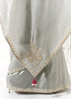 Silver Grey Designer Organza Tissue Silk Saree