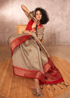 Silver Grey Kanjivaram Silk Saree