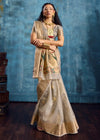 Silver Grey Paithani Tissue Silk Saree