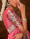 Rani Pink Banarasi Organza Silk Saree