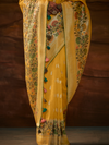 Golden Yellow Banarasi Organza Silk Saree
