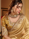 Gold Embroidered Designer Tissue Silk Saree