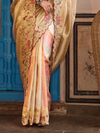Champagne Gold Embroidered Designer Tissue Silk Saree