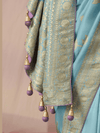 Sky Blue Banarasi Dola Silk Saree