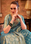 Sky Blue Banarasi Tissue Silk Saree