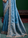 Sky Blue Banarasi Tissue Silk Saree