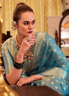 Sky Blue Banarasi Tissue Silk Saree