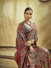 Slate Grey Kashmiri Kani Handloom Cotton Silk Saree