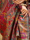 Slate Grey Kashmiri Kani Handloom Cotton Silk Saree