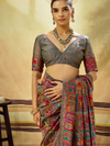 Slate Grey Kashmiri Kani Handloom Cotton Silk Saree