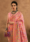 Soft Baby Pink Kashmiri Chinar Cotton Pashmina Saree