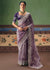Soft Lavender Organza Silk Saree with Purple Contrast Blouse