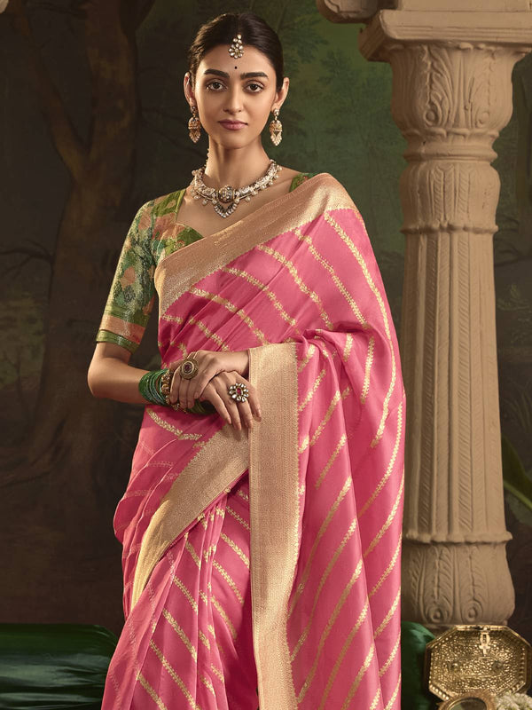Soft Pink Banarasi Silk Saree