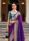 Spanish Purple Paithani Soft Silk Saree