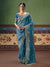 Steel Blue Georgette Silk Saree