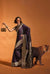 Taupe Purple Handloom Satin Silk Saree