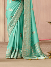 Teal Banarasi Dola Silk Saree