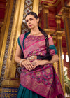 Teal Blue Banarasi Silk Saree