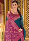 Teal Blue Banarasi Silk Saree