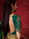 Teal Green Banarasi Dola Silk Saree