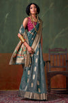 Teal Green Paithani Tissue Silk Saree