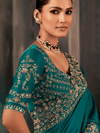 Teal Satin Silk Saree