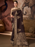 Chocolate Brown Banarasi Soft Silk Saree With Contrast Blouse