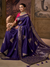 Violet Banarasi Soft Silk Saree With Contrast Blouse