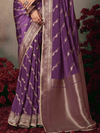 Violet Purple Banarasi Satin Silk Saree