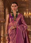Violet Purple Kanjivaram Silk Saree