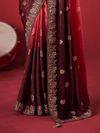 Wine Banarasi Dola Silk Saree