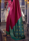 Wine Maroon Banarasi Silk Saree
