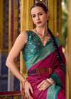 Wine Maroon Banarasi Silk Saree