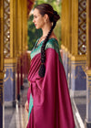 Wine Maroon Banarasi Silk Saree