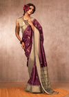 Wine Purple Kanjivaram Silk Saree