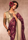 Wine Purple Kanjivaram Silk Saree