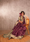 Wine Purple Kanjivaram Silk Saree