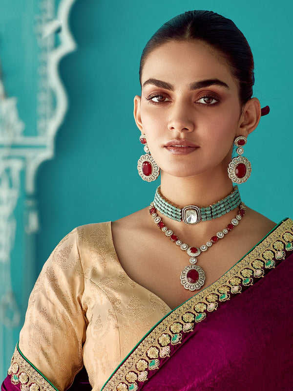 Wine Purple Tissue Saree with Embroidered Border