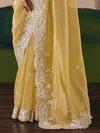 Yellow Organza Silk Saree