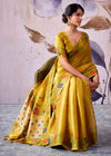 Golden Yellow Banarasi Tissue Silk Saree