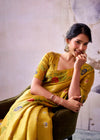 Golden Yellow Banarasi Tissue Silk Saree