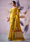 Golden Yellow Banarasi Tissue Silk Saree